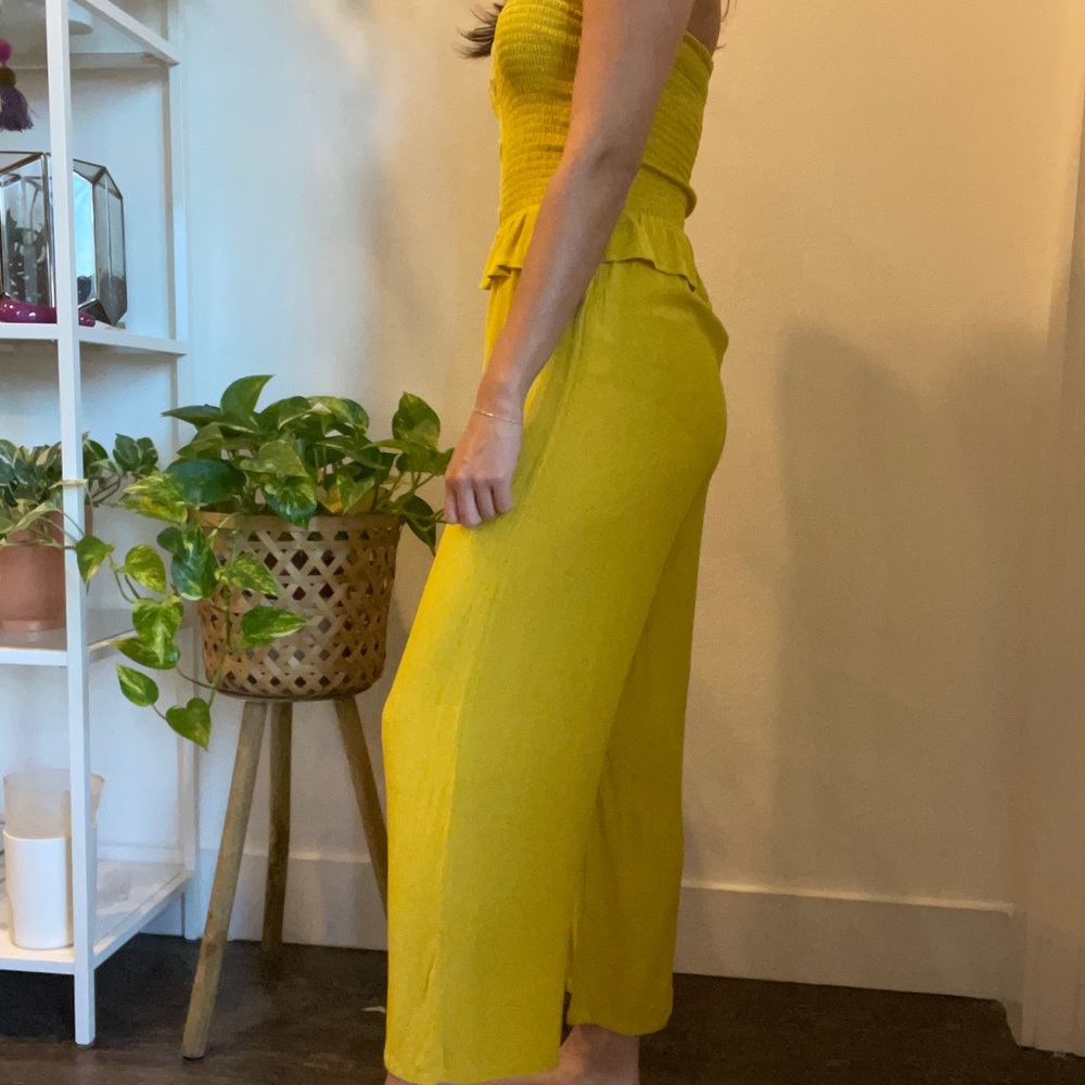 LOFT Beach Smocked Strapless Jumpsuit - Picture 2 of 8